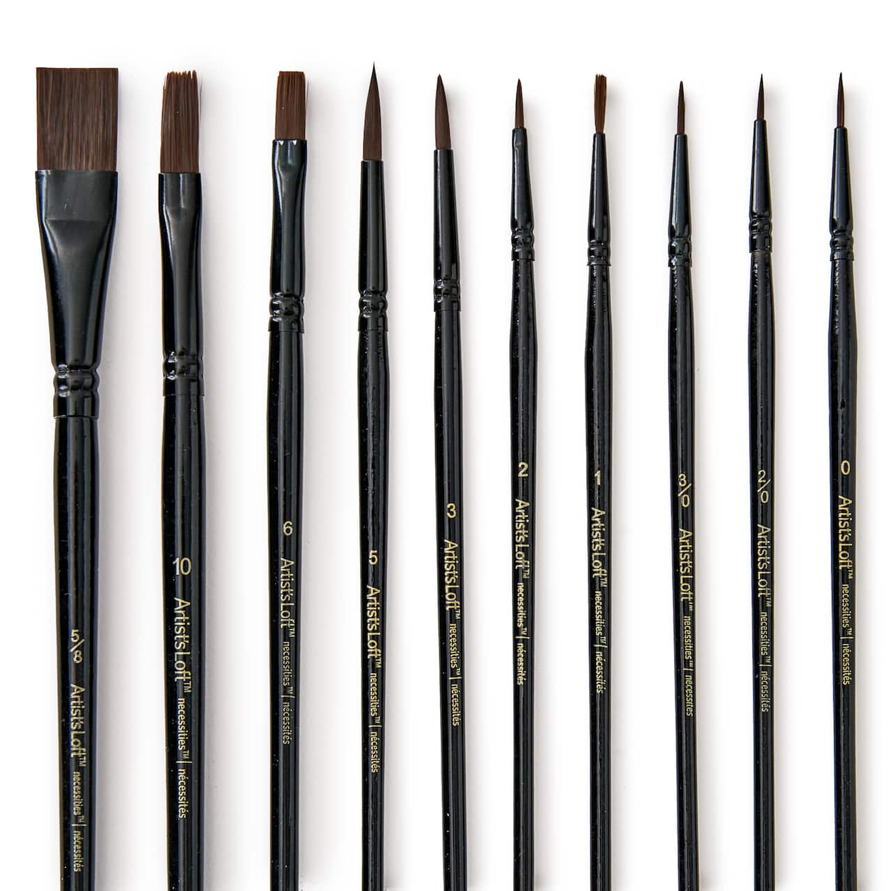 Necessities&#x2122; Brown Synthetic Watercolor 10 Piece Brush Set by Artist&#x27;s Loft&#xAE;